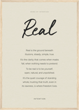 Real Word of Intention Framed print A2 (42 x 59.4 cm) Wood frame Linen paper