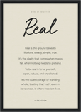 Real Word of Intention Framed print A3 (29.7 x 42 cm) Black frame Linen paper