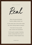 Real Word of Intention Framed print A3 (29.7 x 42 cm) Dark wood frame Linen paper
