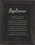 Resilience Word of Intention Framed print 13x18 cm / 5x7″ Black frame Carbon paper
