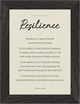 Resilience Word of Intention Framed print 13x18 cm / 5x7″ Black frame Linen paper