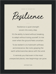 Resilience Word of Intention Framed print 13x18 cm / 5x7″ Black frame Linen paper
