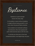 Resilience Word of Intention Framed print 13x18 cm / 5x7″ Dark wood frame Carbon paper