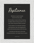 Resilience Word of Intention Framed print 13x18 cm / 5x7″ White frame Carbon paper