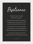 Resilience Word of Intention Framed print 13x18 cm / 5x7″ White frame Carbon paper