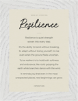 Resilience Word of Intention Framed print 13x18 cm / 5x7″ White frame Linen paper