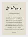 Resilience Word of Intention Framed print 13x18 cm / 5x7″ White frame Linen paper
