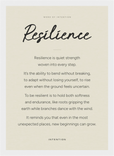 Resilience Word of Intention Framed print 21x29.7 cm / 8x12" White frame Linen paper