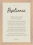 Resilience Word of Intention Framed print 21x29.7 cm / 8x12" Wood frame Linen paper