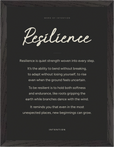 Resilience Word of Intention Framed print 30x40 cm / 12x16″ Black frame Carbon paper