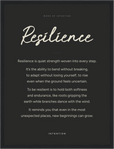 Resilience Word of Intention Framed print 30x40 cm / 12x16″ Black frame Carbon paper