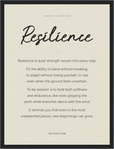 Resilience Word of Intention Framed print 30x40 cm / 12x16″ Black frame Linen paper
