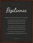 Resilience Word of Intention Framed print 30x40 cm / 12x16″ Dark wood frame Carbon paper