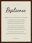Resilience Word of Intention Framed print 30x40 cm / 12x16″ Dark wood frame Linen paper