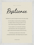 Resilience Word of Intention Framed print 30x40 cm / 12x16″ White frame Linen paper