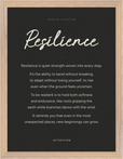 Resilience Word of Intention Framed print 30x40 cm / 12x16″ Wood frame Carbon paper