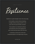 Resilience Word of Intention Framed print 40x50 cm / 16x20″ Black frame Carbon paper