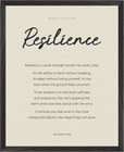 Resilience Word of Intention Framed print 40x50 cm / 16x20″ Black frame Linen paper