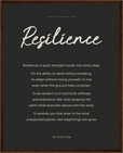 Resilience Word of Intention Framed print 40x50 cm / 16x20″ Dark wood frame Carbon paper