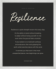 Resilience Word of Intention Framed print 40x50 cm / 16x20″ White frame Carbon paper