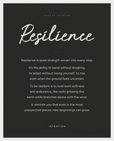 Resilience Word of Intention Framed print 40x50 cm / 16x20″ White frame Carbon paper