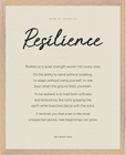 Resilience Word of Intention Framed print 40x50 cm / 16x20″ Wood frame Linen paper