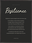 Resilience Word of Intention Framed print 60x80 cm / 24x32″ Black frame Carbon paper