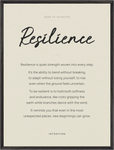 Resilience Word of Intention Framed print 60x80 cm / 24x32″ Black frame Linen paper