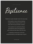 Resilience Word of Intention Framed print 60x80 cm / 24x32″ White frame Carbon paper