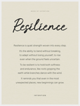 Resilience Word of Intention Framed print 60x80 cm / 24x32″ White frame Linen paper