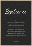 Resilience Word of Intention Framed print 70x100 cm / 28x40″ Wood frame Carbon paper