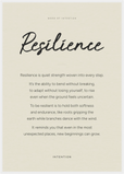 Resilience Word of Intention Framed print A1 (59.4 x 84.1 cm) White frame Linen paper