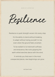 Resilience Word of Intention Framed print A1 (59.4 x 84.1 cm) Wood frame Linen paper