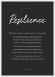 Resilience Word of Intention Framed print A2 (42 x 59.4 cm) White frame Carbon paper