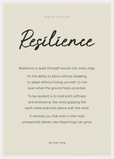 Resilience Word of Intention Framed print A2 (42 x 59.4 cm) White frame Linen paper