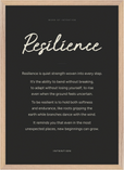 Resilience Word of Intention Framed print A2 (42 x 59.4 cm) Wood frame Carbon paper