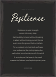 Resilience Word of Intention Framed print A3 (29.7 x 42 cm) Black frame Carbon paper