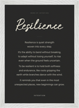 Resilience Word of Intention Framed print A3 (29.7 x 42 cm) White frame Carbon paper