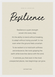 Resilience Word of Intention Framed print A3 (29.7 x 42 cm) White frame Linen paper