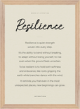 Resilience Word of Intention Framed print A3 (29.7 x 42 cm) Wood frame Linen paper