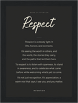 Respect Word of Intention Framed print 13x18 cm / 5x7″ Black frame Carbon paper