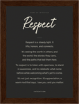 Respect Word of Intention Framed print 13x18 cm / 5x7″ Dark wood frame Carbon paper