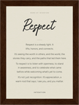 Respect Word of Intention Framed print 13x18 cm / 5x7″ Dark wood frame Linen paper