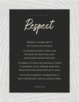 Respect Word of Intention Framed print 13x18 cm / 5x7″ White frame Carbon paper