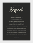 Respect Word of Intention Framed print 13x18 cm / 5x7″ White frame Carbon paper