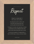 Respect Word of Intention Framed print 13x18 cm / 5x7″ Wood frame Carbon paper