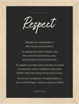 Respect Word of Intention Framed print 13x18 cm / 5x7″ Wood frame Carbon paper
