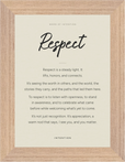 Respect Word of Intention Framed print 13x18 cm / 5x7″ Wood frame Linen paper