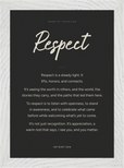 Respect Word of Intention Framed print 21x29.7 cm / 8x12" White frame Carbon paper
