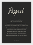 Respect Word of Intention Framed print 21x29.7 cm / 8x12" White frame Carbon paper
